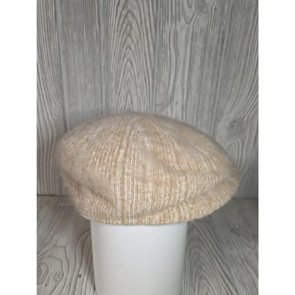 David & Young Fuzzy Angora Blend Newsboy Beret Style Cap